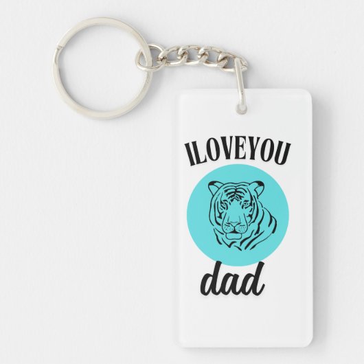 Felle tijger papa liefde kunst sleutelhanger (Voorkant)