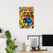 Felle Tijger  Pop Art  Poster (Thuiskantoor)