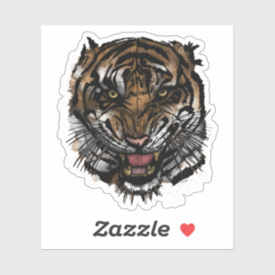 Felle tijgergezicht Grafische wilde roofdier vinyl Sticker