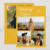 Felle Toekomst Sterren Multi Foto Gele Grad Aankondiging (Voorkant / Achterkant)