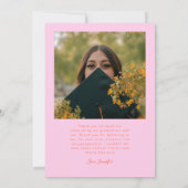 Felle Toekomst Sterren Multi Foto Oranje Roze Grad Aankondiging (Achterkant)