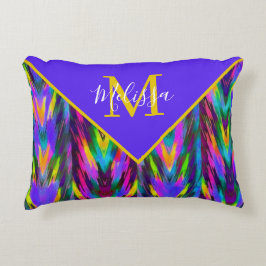 Felle tribale chevron gepersonaliseerd   accent kussen