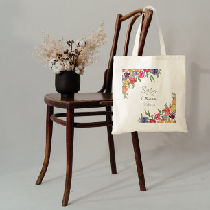 Felle tulpen en groen gebladerte zus van de bruide tote bag