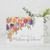 Felle tulpen en groen Matrone van eer Kaart (Staand voorkant)