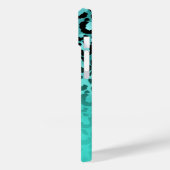 Felle Turquoise Luipaard Ombre Monogram Case-Mate iPhone Case (Achterkant / Links)