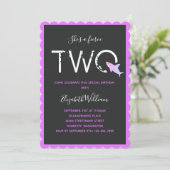 felle twee haai vet dier 2e verjaardag kaart (Staand voorkant)