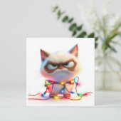 Felle vakantielichten, Dark Feline Mood Kaart (Staand voorkant)