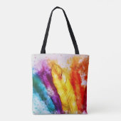 Felle veren tote bag (Achterkant)