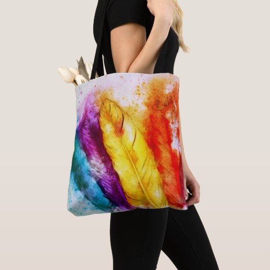 Felle veren tote bag (Dichtbij)