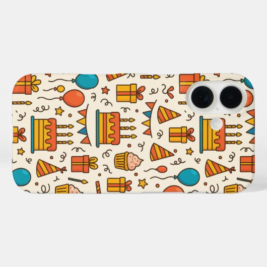 Felle Verjaardagsfeest Naadloos Patroon Case-Mate iPhone Case (Achterkant (horizontaal))