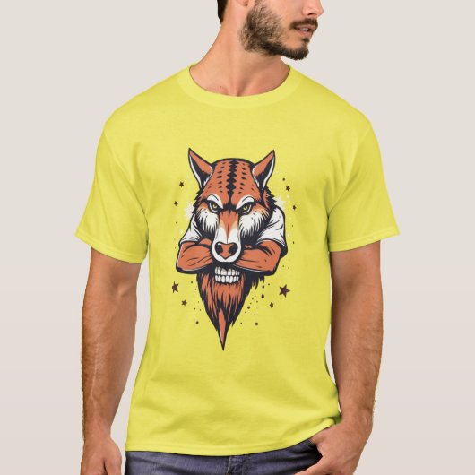 Felle Vos Schedel Fusie T-shirt (Voorkant)