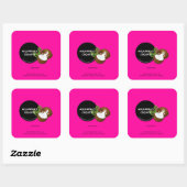 Felle, warme roze kokosnoot Coquito-fles Vierkante Sticker (Vel)
