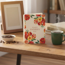 Felle Watercolor Bloemen Gelukkige Vaderdag Kaart