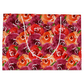 Felle watercolor bloemencollage groot cadeauzakje (Achterkant)