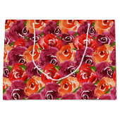 Felle waterverf bloemencollage groot cadeauzakje (Voorkant)