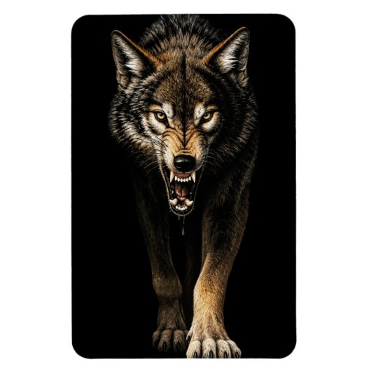 Felle Wolf – Boze Wilde Wolf Roofdier Magneet (Verticaal)