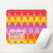 Felle Zig Zag Magenta Golven Mod Abstract Patroon Muismat (Met muis)