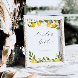 Felle zomer citroen bruidsfeest kaarten en cadeaus poster