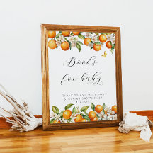 Felle zomer sinaasappel baby shower boeken voor ba