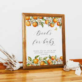 Felle zomer sinaasappel baby shower boeken voor ba poster