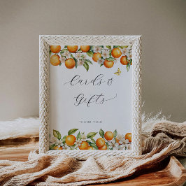 Felle zomer sinaasappels baby shower kaarten en ca poster