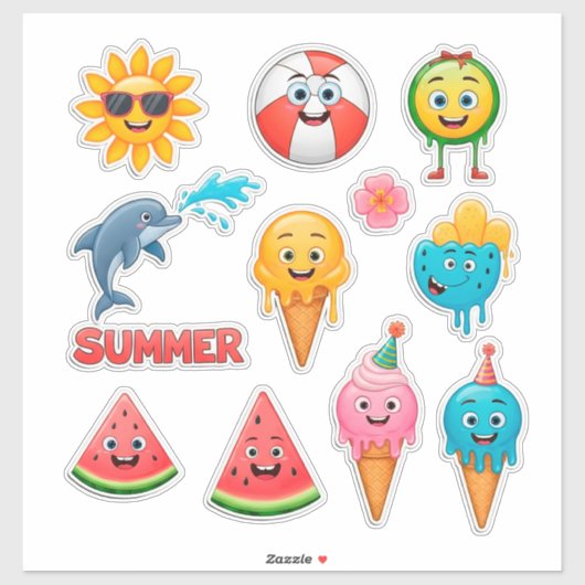 Felle Zomer Stickers Set (Vel)