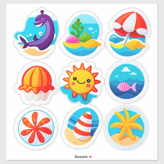Felle Zomer Stickers Set (Vel)