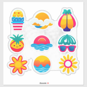 Felle Zomer Stickers Set