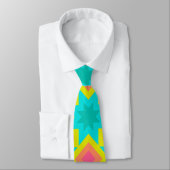 Felle zomerkleuren geometrisch patroon stropdas (Gebonden)