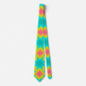 Felle zomerkleuren geometrisch patroon stropdas (Voorkant)