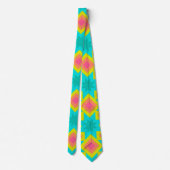 Felle zomerkleuren geometrisch patroon stropdas (Achterkant)