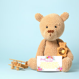 Felle zomerse bloemendouche Boeken voor Baby Informatiekaartje