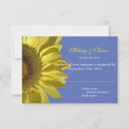 felle zomerzonnebloem RSVP trouwuitnodigingen. Kaartje