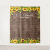 Felle zonnebloem bruiloftsfotocabine achtergrond wandkleed (Voorkant)