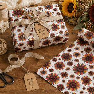 Felle Zonnebloem Herfst Bloemen Cadeaupapier Boho