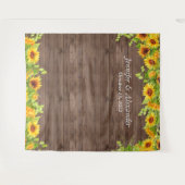 Felle Zonnebloem Trouwfoto Booth Achtergrond Wandkleed (Voorkant (horizontaal))