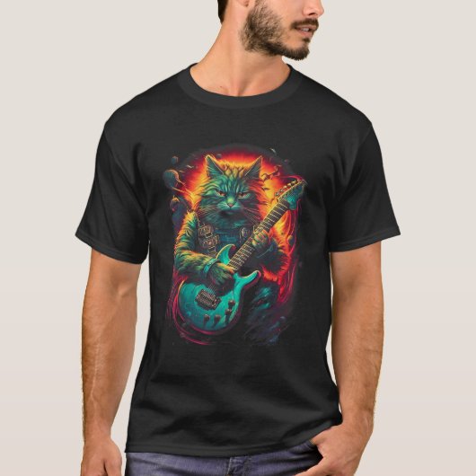 Felle Zware Rocker Kat T-shirt (Voorkant)