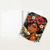 Felle Zwarte Meisje Anime Portret Planner (Display)