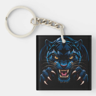 🐾 Felle Zwarte Panter Dierenstijl Voor Elke Dag Sleutelhanger