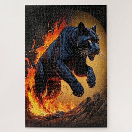 Felle Zwarte Panter Puzzel (Verticaal)