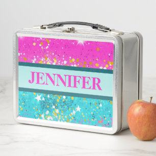 Fellekleurige metalen lunchbox