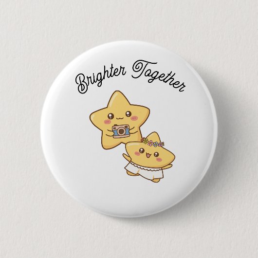 Feller Samen – Knop Cadeau voor leuke koppels Ronde Button 5,7 Cm (Voorkant)