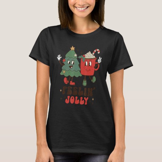 Fellin' Jolly Christmas Tree Hot Cocoa Coffee T-shirt (Voorkant)