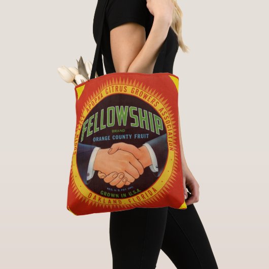 Fellowship Oranje Country Citrus Label print 1930s Tote Bag (Dichtbij)
