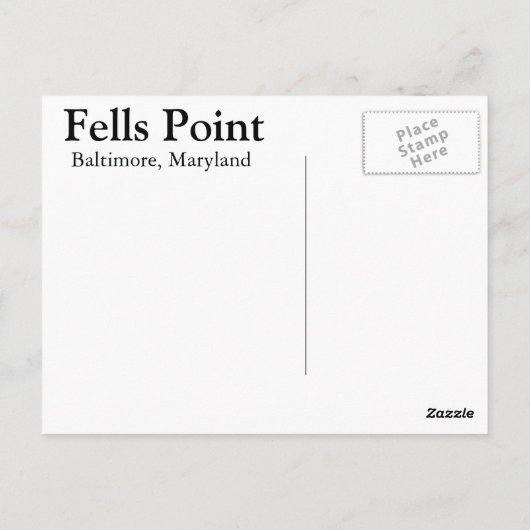 Fells Point Briefkaart (Achterkant)