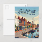Fells Point Maryland Briefkaart (Voorkant / Achterkant)