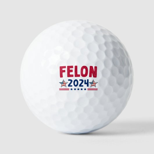 Felon 2024 Gift | Amerikaanse sarcastische politie Golfballen (Voorkant)