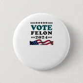 Felon 2024 Veroordeelde Sticker Ronde Button 5,7 Cm (Voorkant)