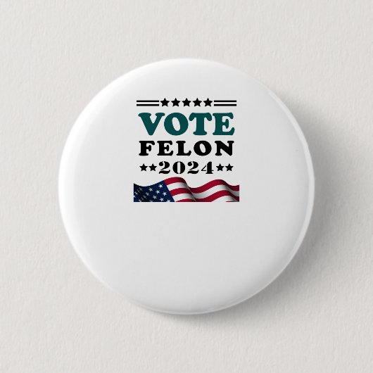 Felon 2024 Veroordeelde Sticker Ronde Button 5,7 Cm (Voorkant)