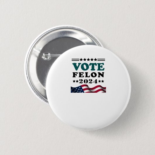 Felon 2024 Veroordeelde Sticker Ronde Button 5,7 Cm (Voorkant /achterkant)